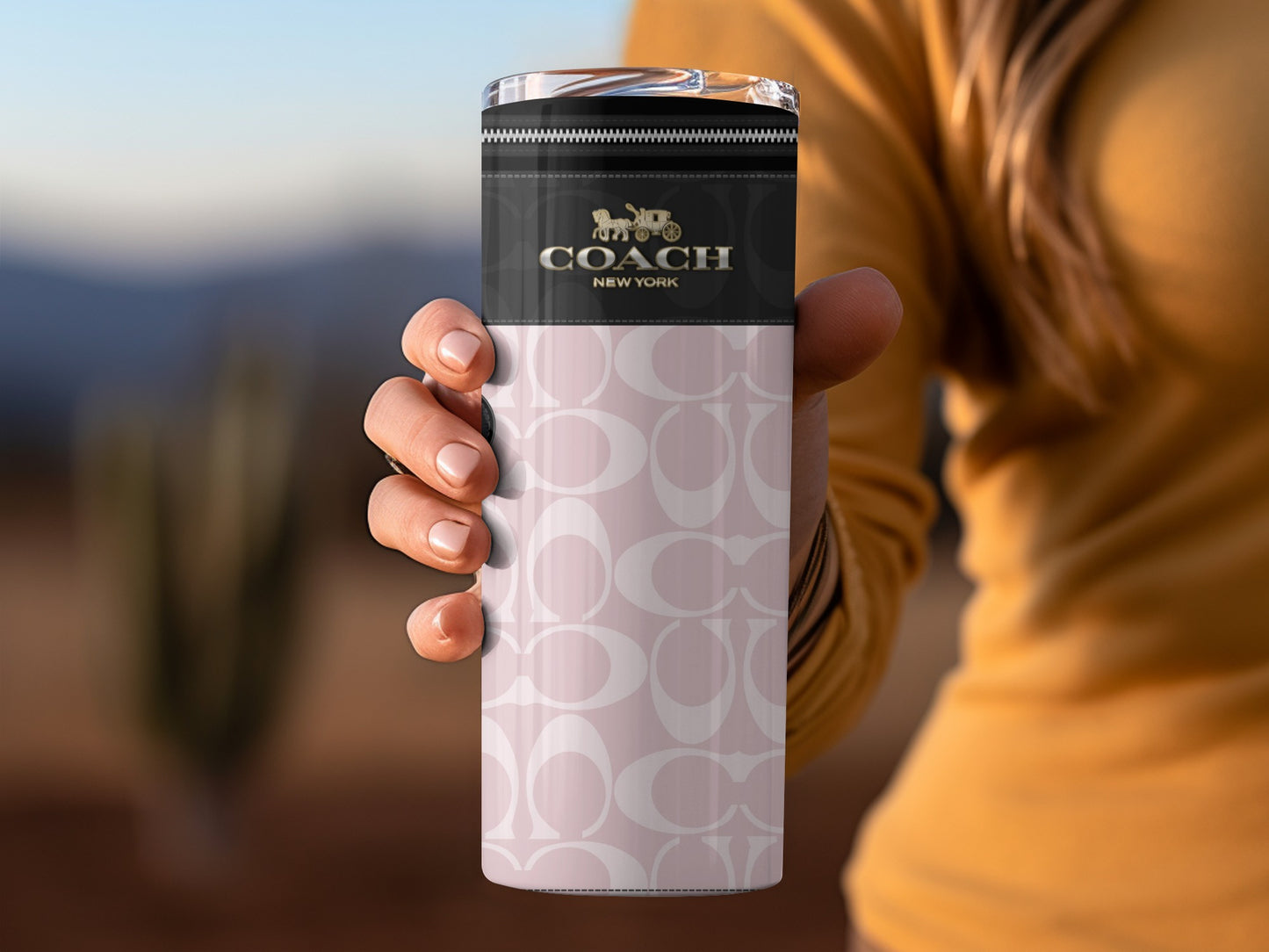 Coach New York Branded Travel Mug for Stylish Commuters