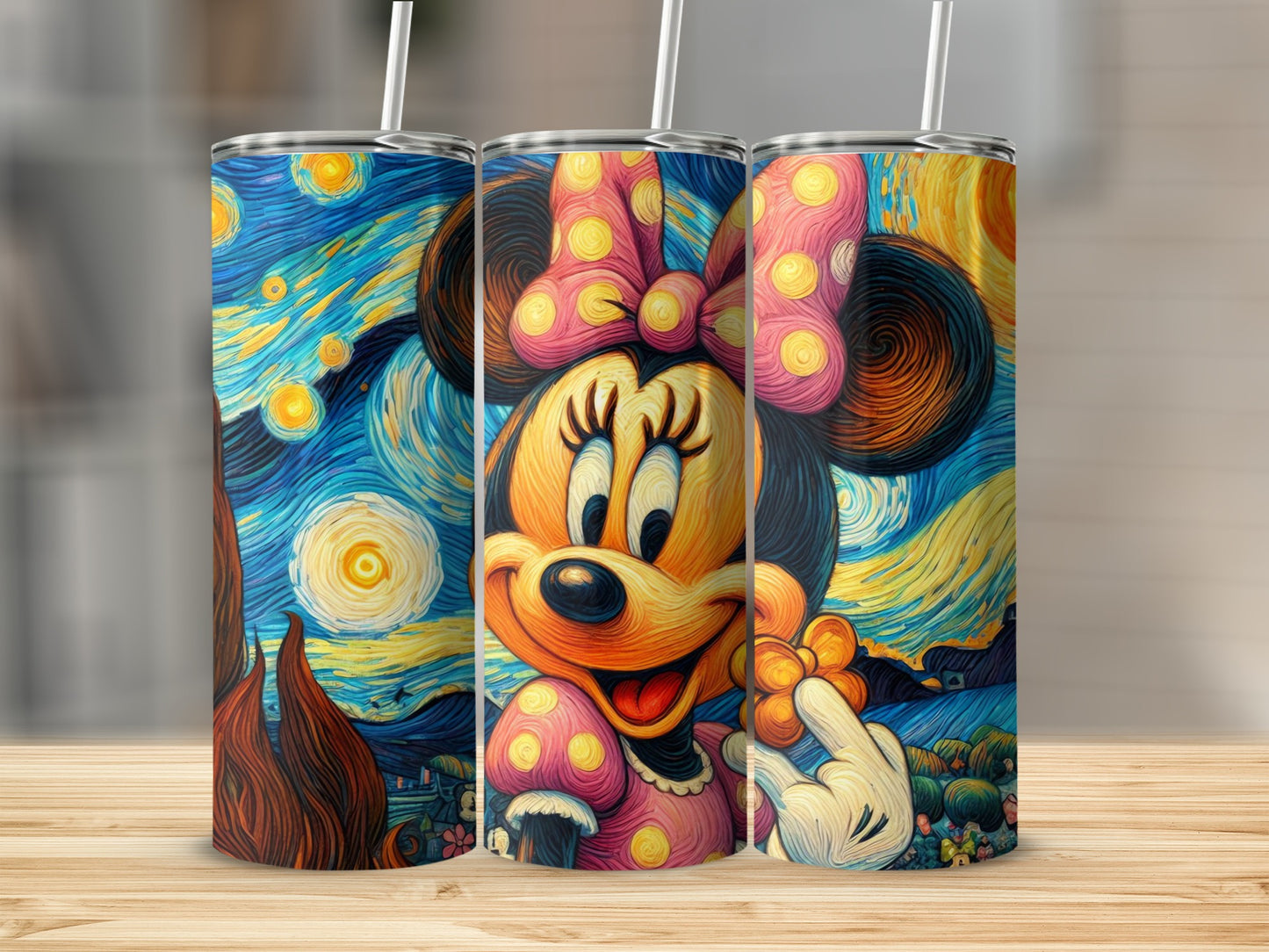 Van Gogh Starry Night Style Minnie Mouse Tumblers