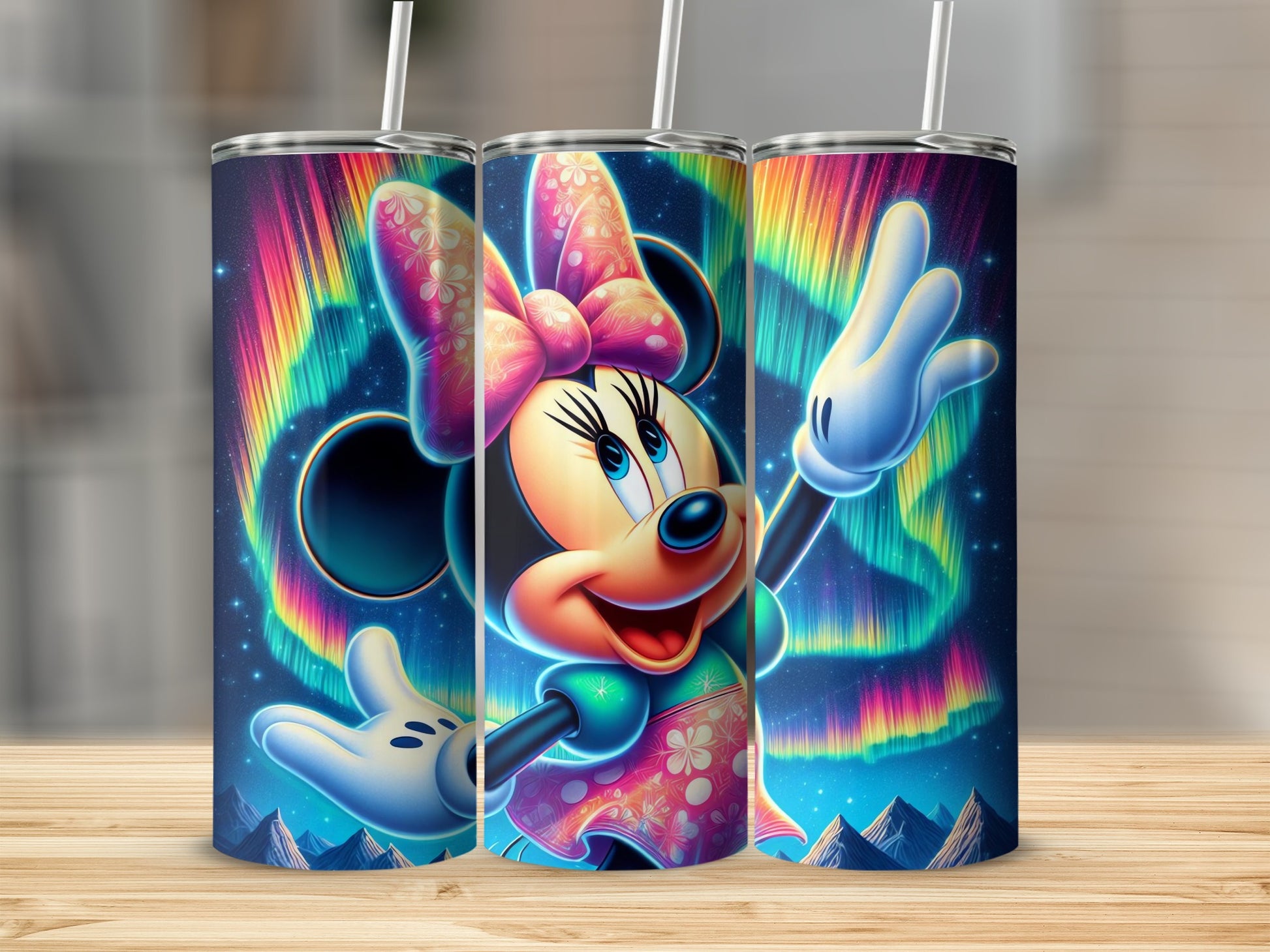 Minnie Mouse Aurora Borealis Design Tumbler product