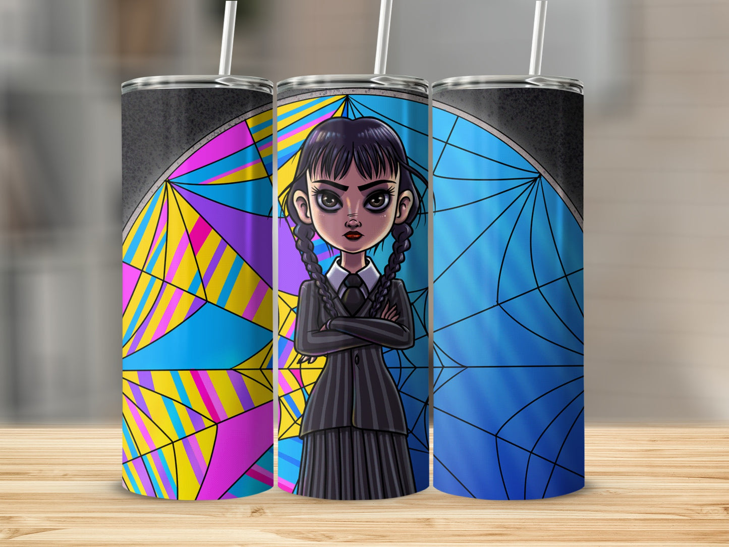 Colorful Abstract Character Art Stainless Steel Tumbler