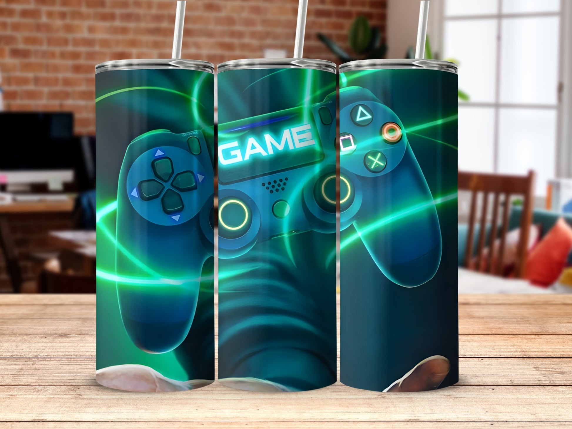 Gaming Controller Themed Stainless Steel Tumbler