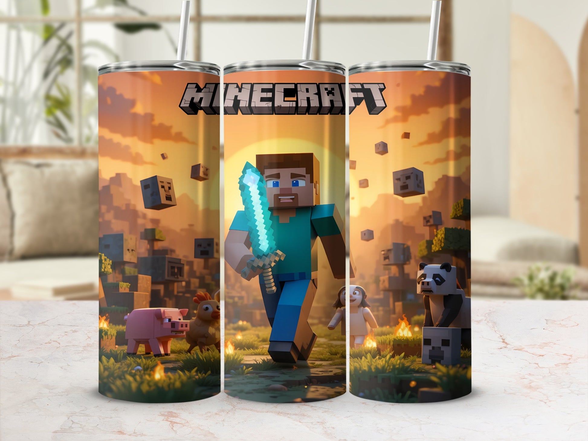 Minecraft Themed Insulated Tumbler for Gamers