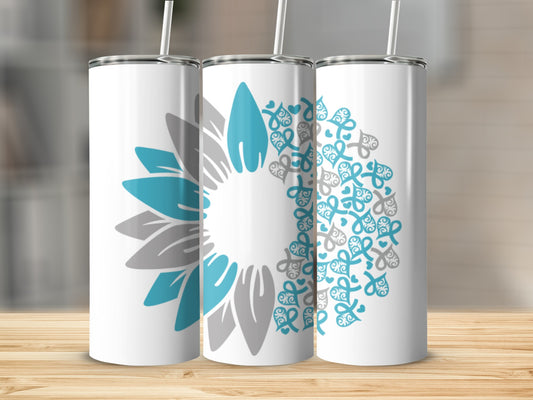 Stylish Floral and Ribbon Design Tumbler Product