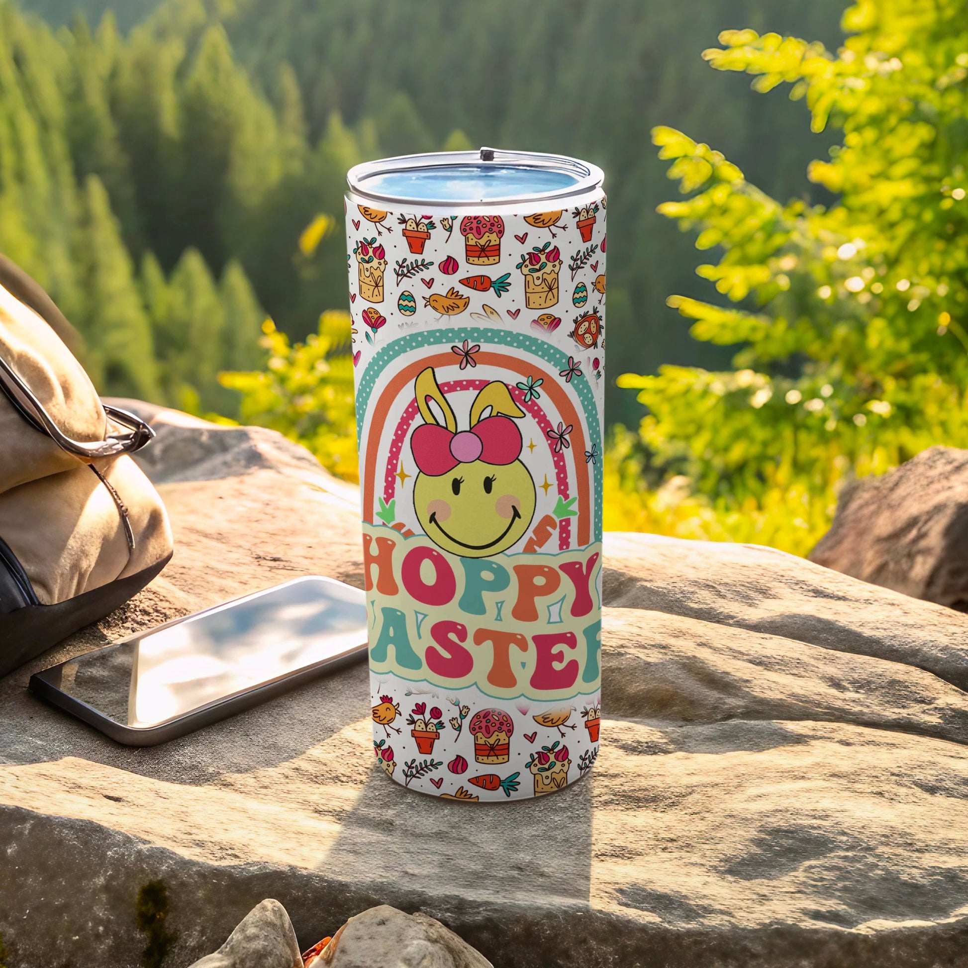 Hoppy Easter Bunny Rainbow Smiley Face Tumbler product type