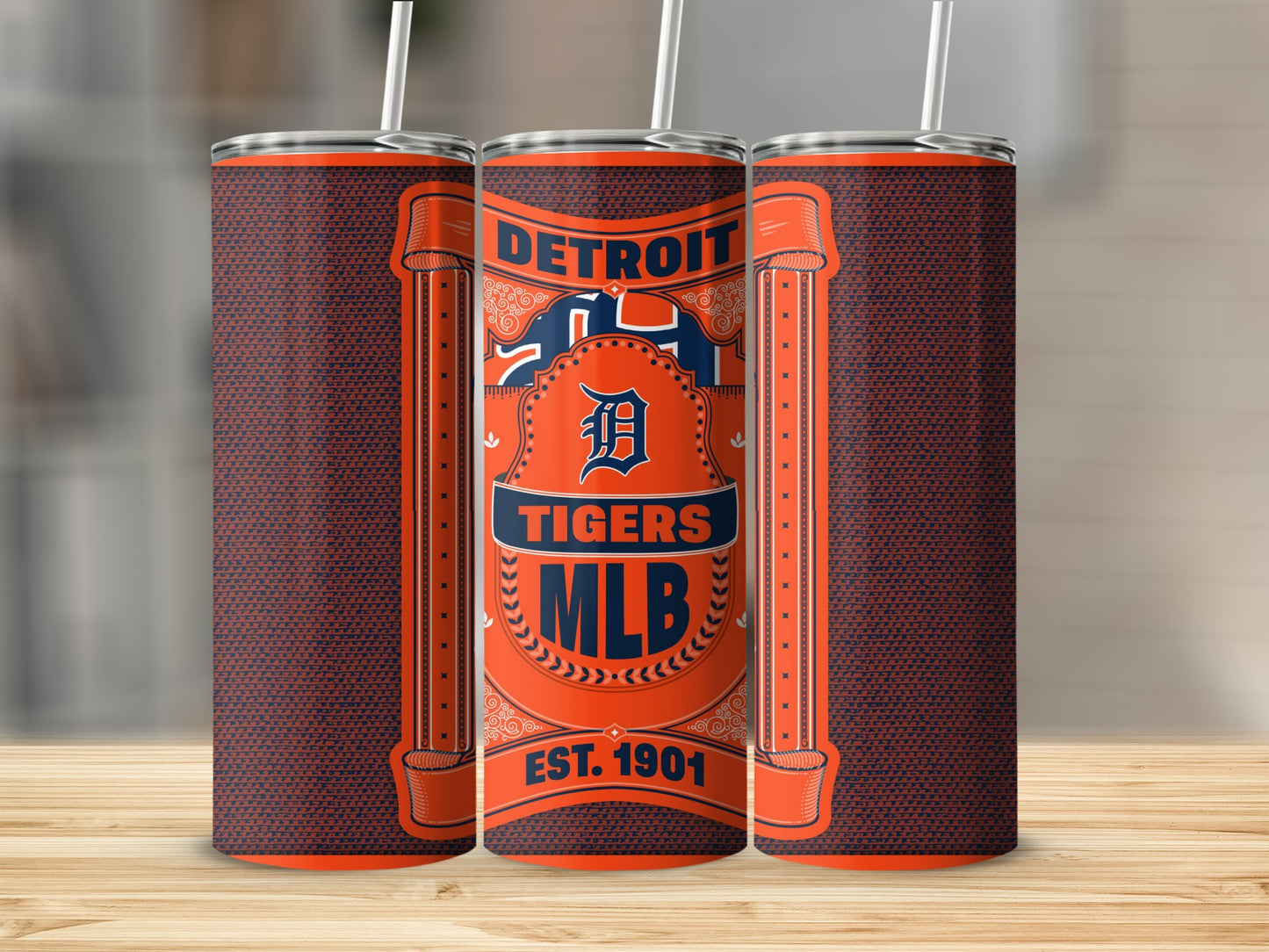 Detroit Tigers MLB Established 1901 Logo Image Tumbler