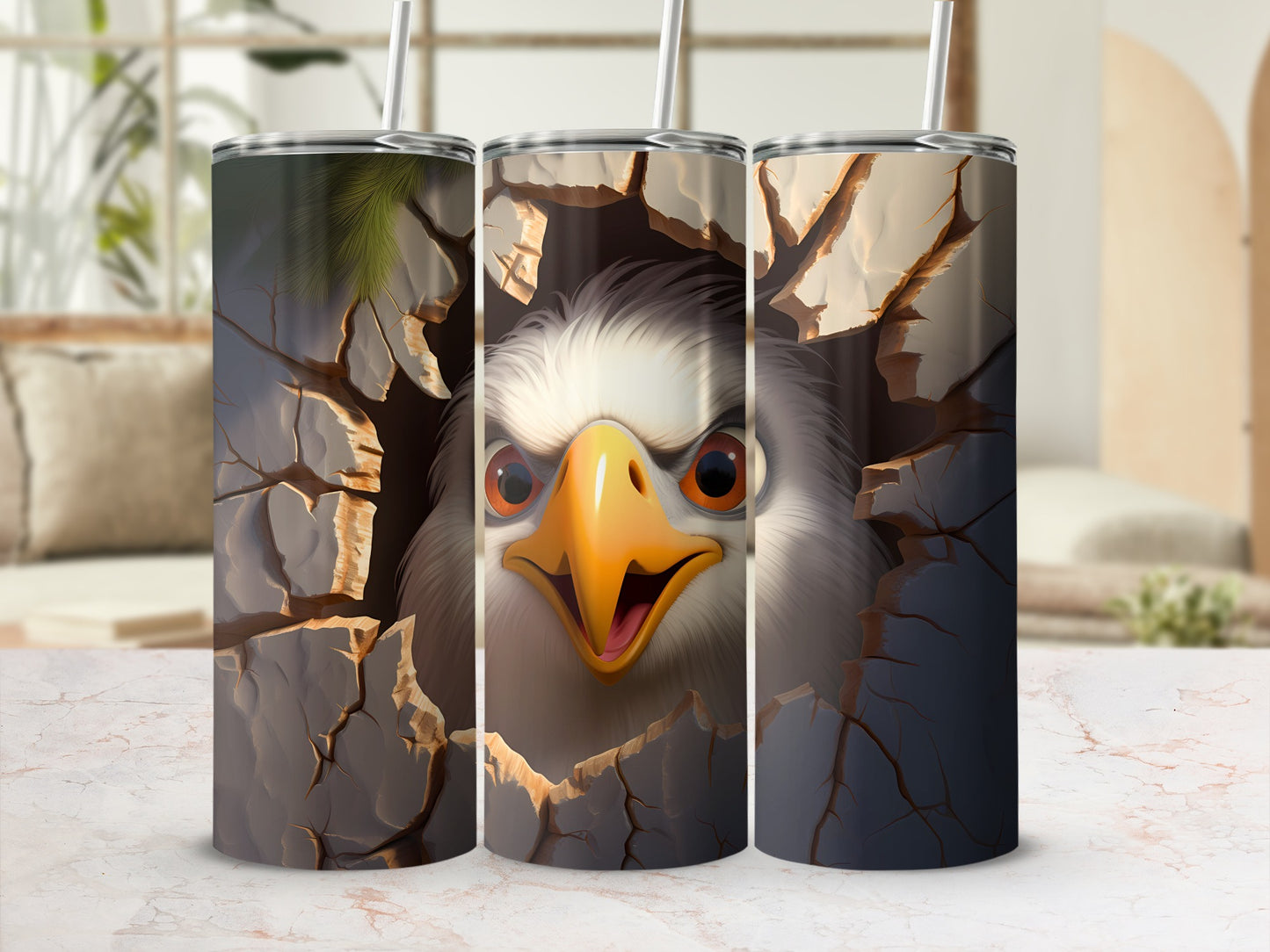 Majestic eagle emerges cracked design tumbler product type