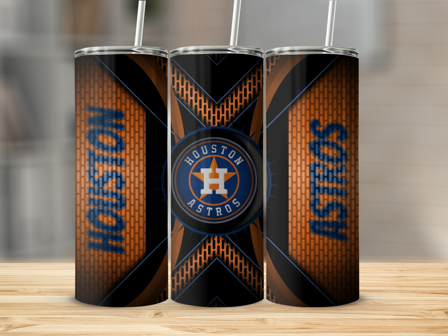 Houston Astros Design with Team Logo Unique Pattern Tumblers