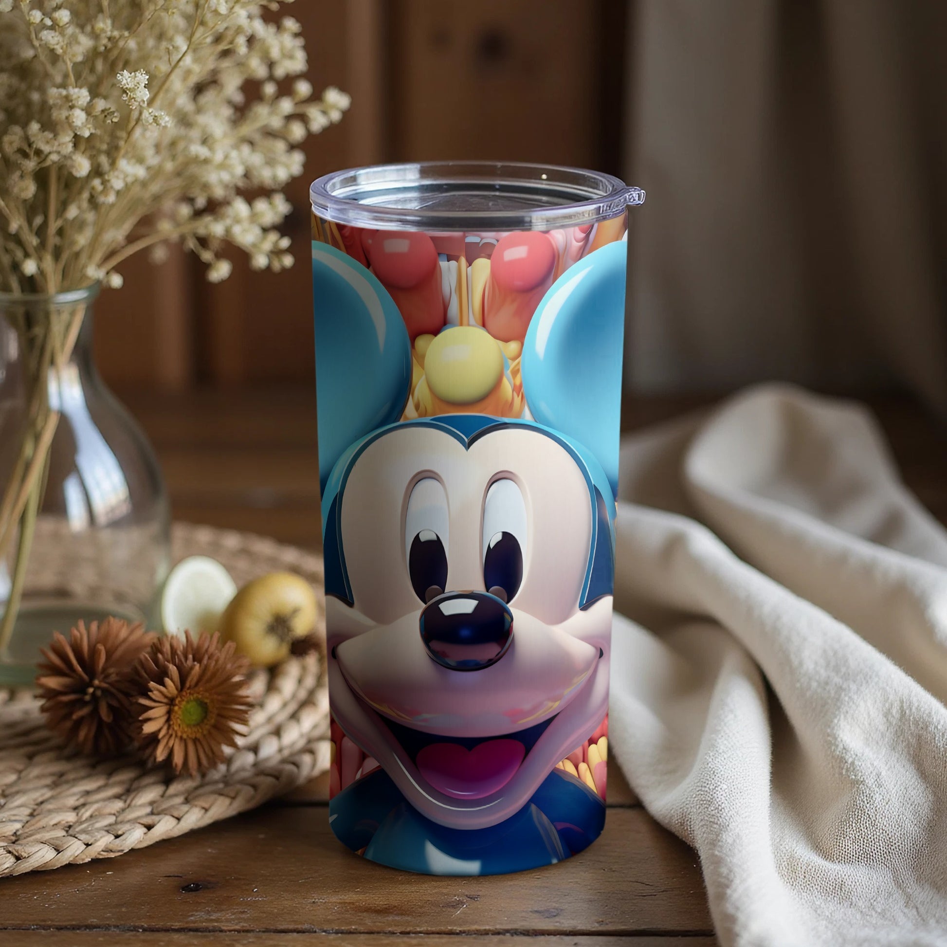 Colorful Cartoon Character Themed Travel Tumbler