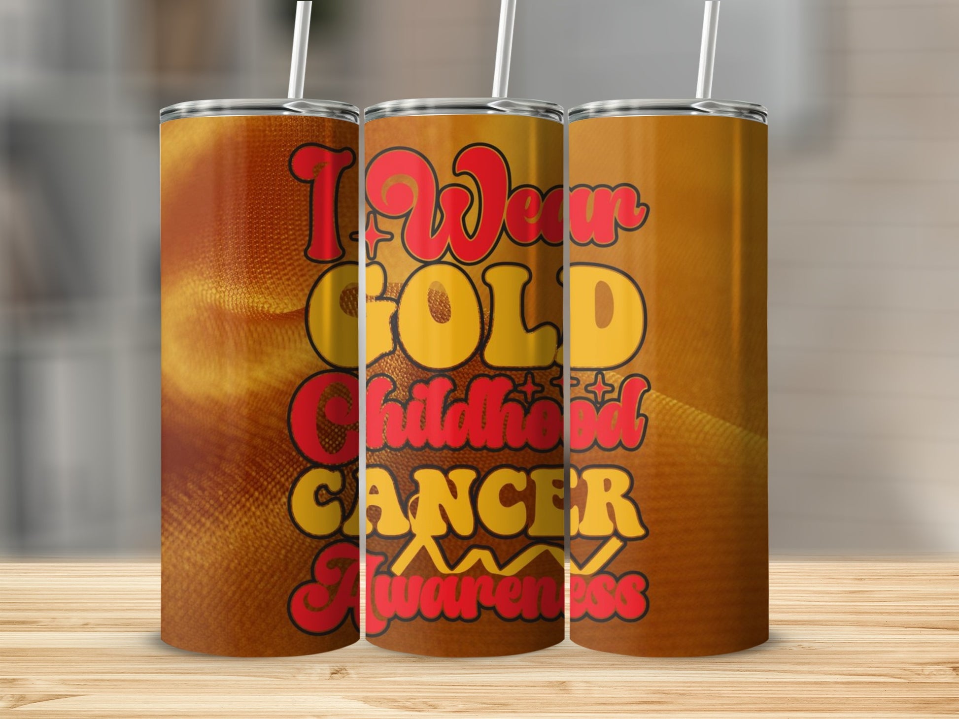Childhood Cancer Awareness Gold Theme Tumbler