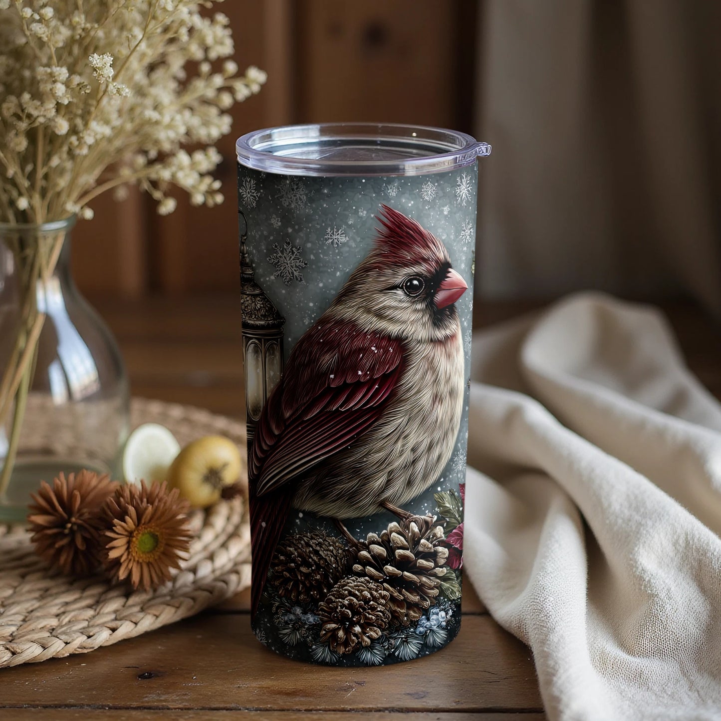 Cardinal Bird Snowflakes Winter Wonderland Tumbler