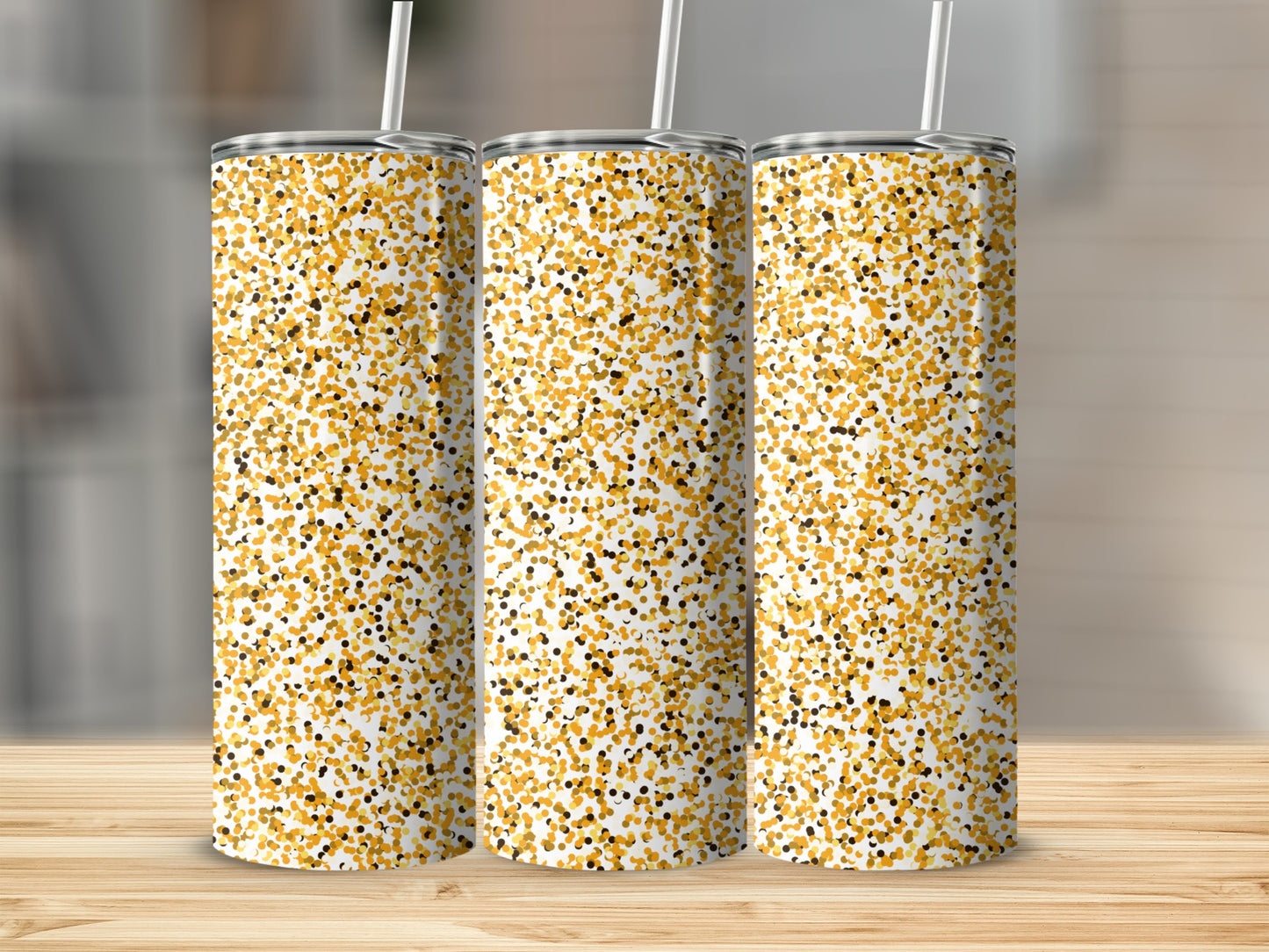 Glittering Gold and White Confetti Tumbler