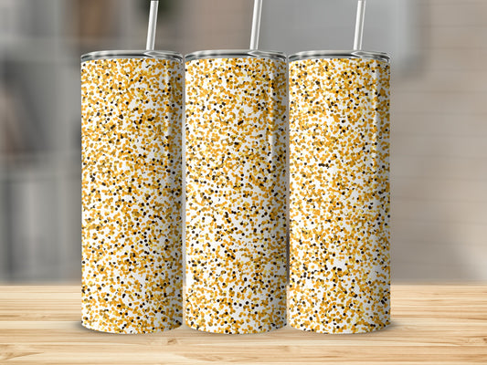 Glittering Gold and White Confetti Tumbler