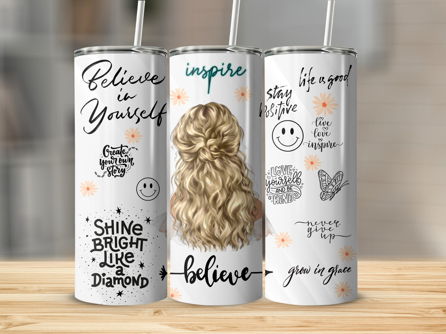 Inspirational Quotes Tumbler Shine Bright Like a Diamond