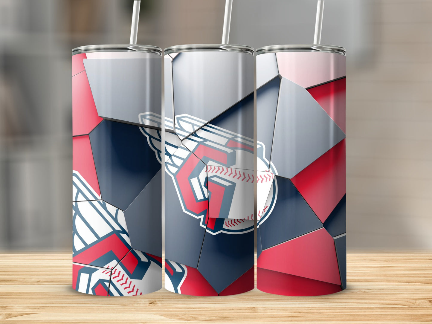 Geometric Baseball Logo Pattern Stylish Design Tumblers