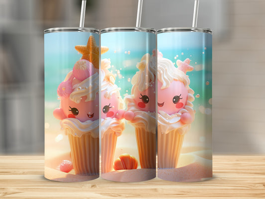 Cute Pink Sea Creature Cupcake Beach Tumbler Product Type
