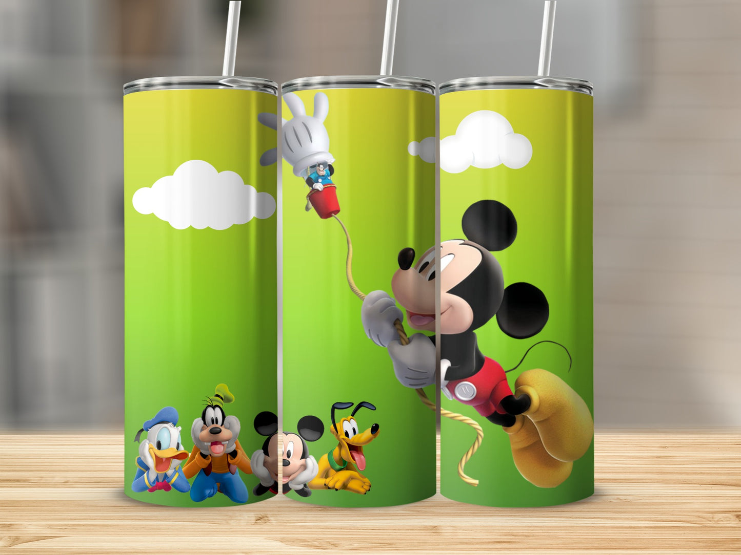Disney Characters Green Background Tumbler Product