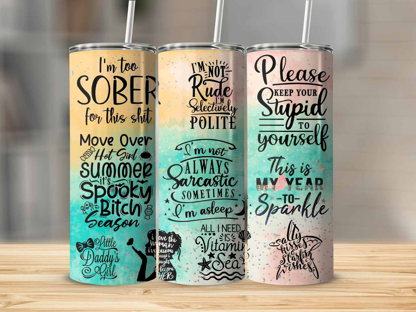 Trendy Motivational and Funny Quote Design Tumbler