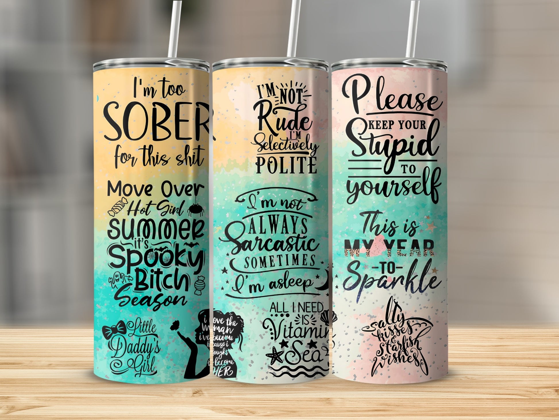 Trendy Motivational and Funny Quote Design Tumbler