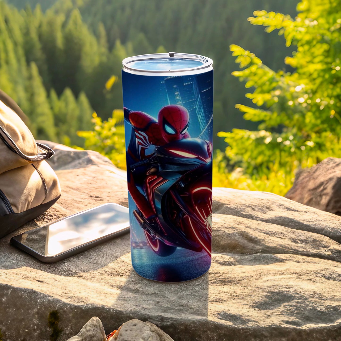 Spider-Man Motorcycle Tumbler Travel Mug Cup for Fans