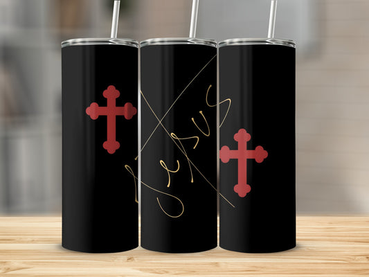 Jesus and Cross Design Tumbler for Religious Gift