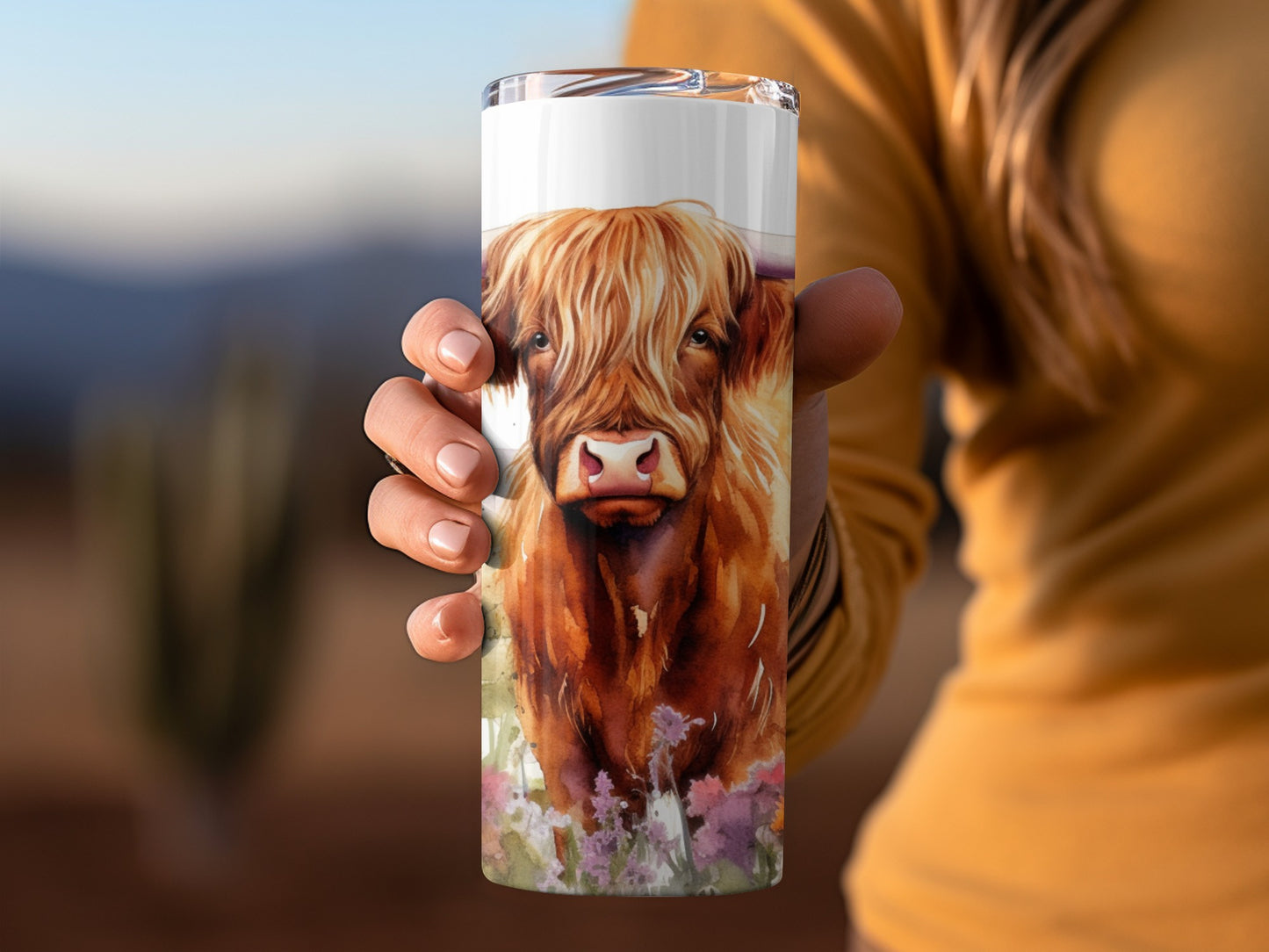 Highland Cow Art Insulated Tumbler for Hot and Cold Drinks
