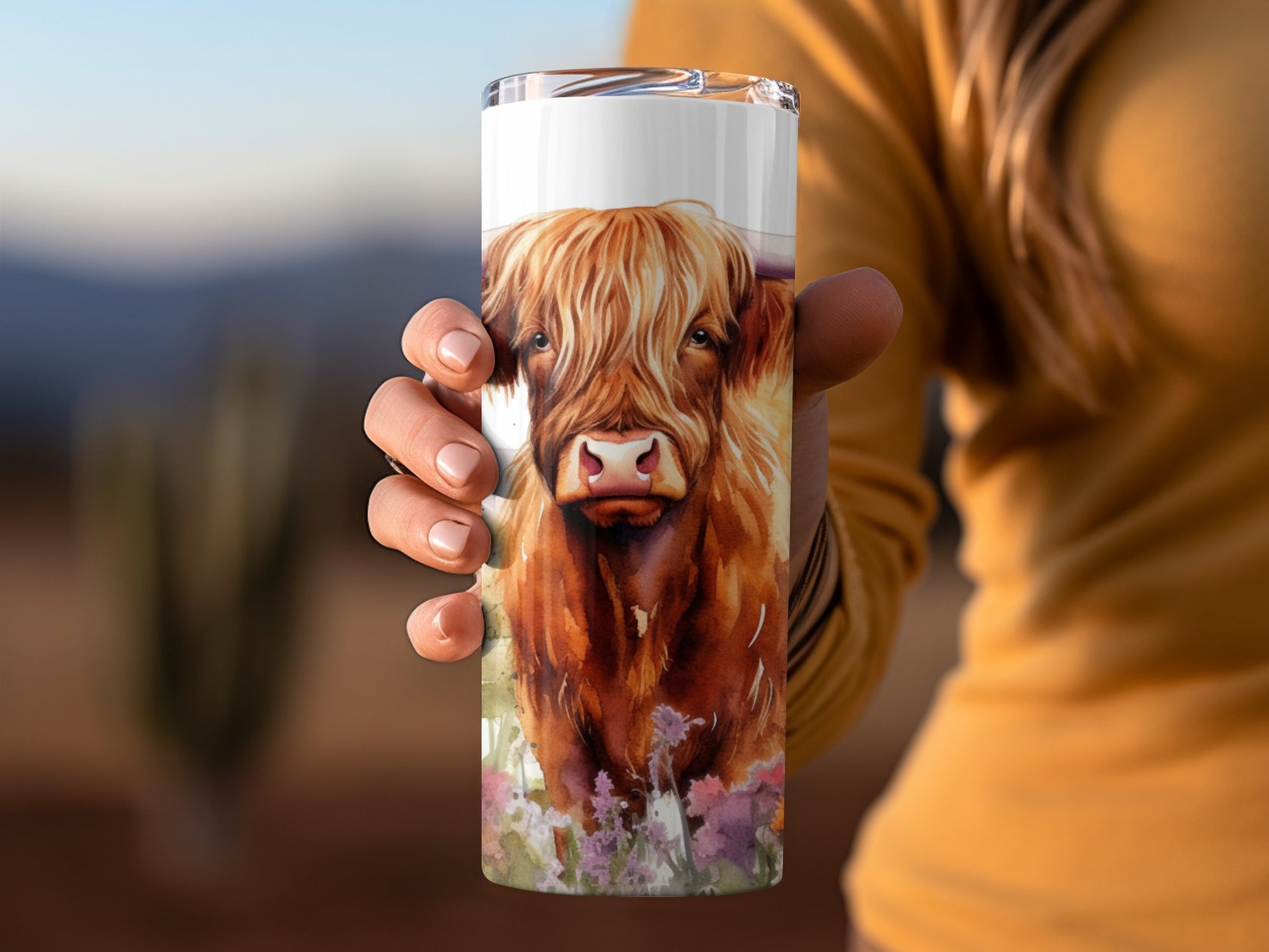 Highland Cow Art Insulated Tumbler for Hot and Cold Drinks