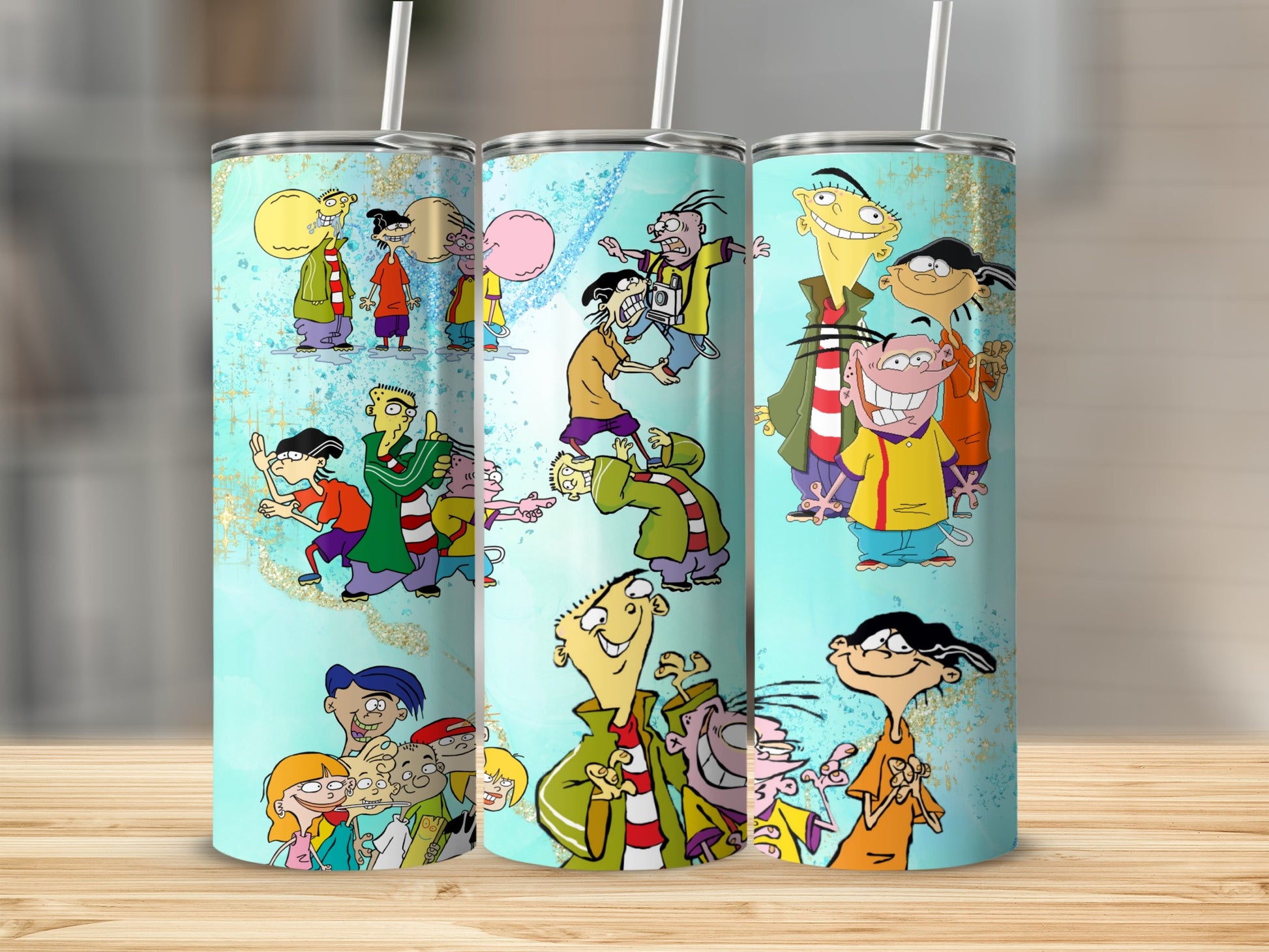 Funny Cartoon Characters Tumbler with Straw Flask Cup
