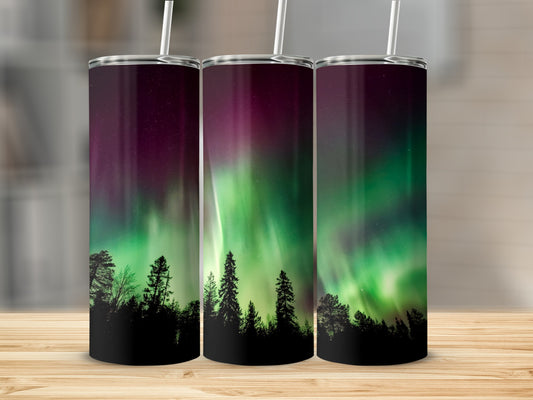 Northern Lights Forest Scenic Tumbler Drinkware Cup