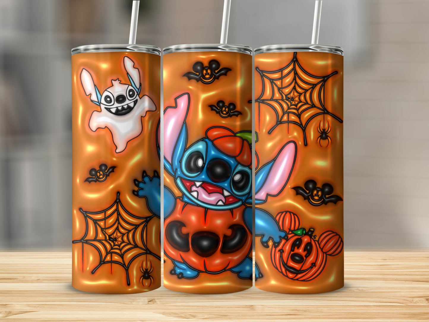 Cute Halloween Themed Tumblers with Stitch Design