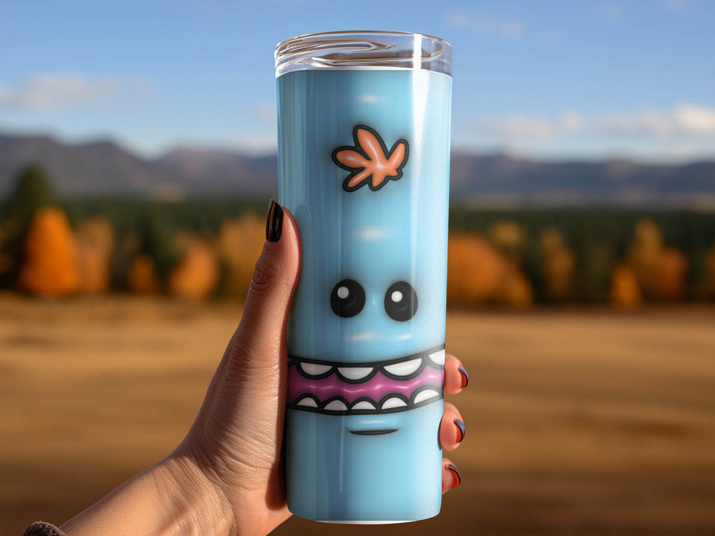 Rick and Morty Inspired Cartoon Face Design Tumblers