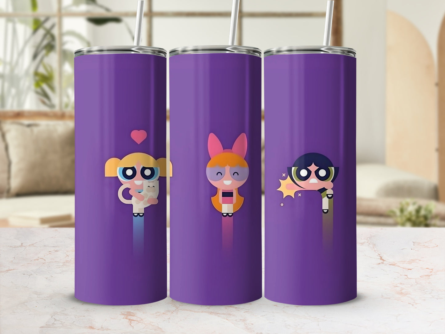 Powerpuff Girls Cartoon Character Stainless Steel Tumbler