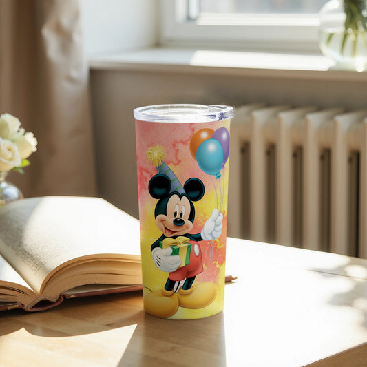 Colorful Mickey Mouse Travel Tumbler with Balloons