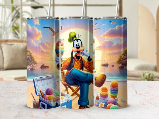 Colorful Beach Themed Cartoon Character Tumbler Cups