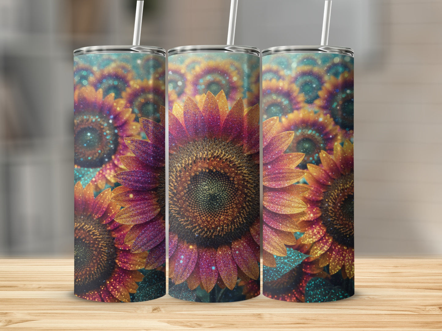 Vibrant Sunflower Design Tall Tumbler for Beverages