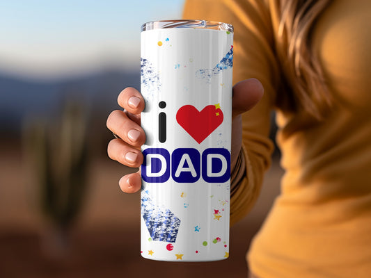 I Love Dad Graphic Travel Mug Flask Gift for Father's Day
