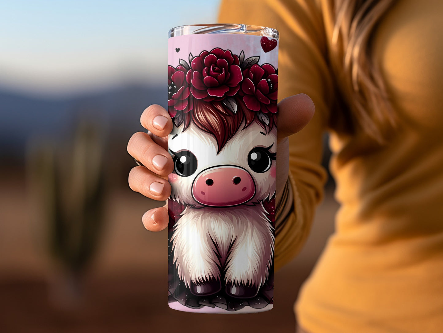 Adorable Pink Cow Design on Floral Theme product