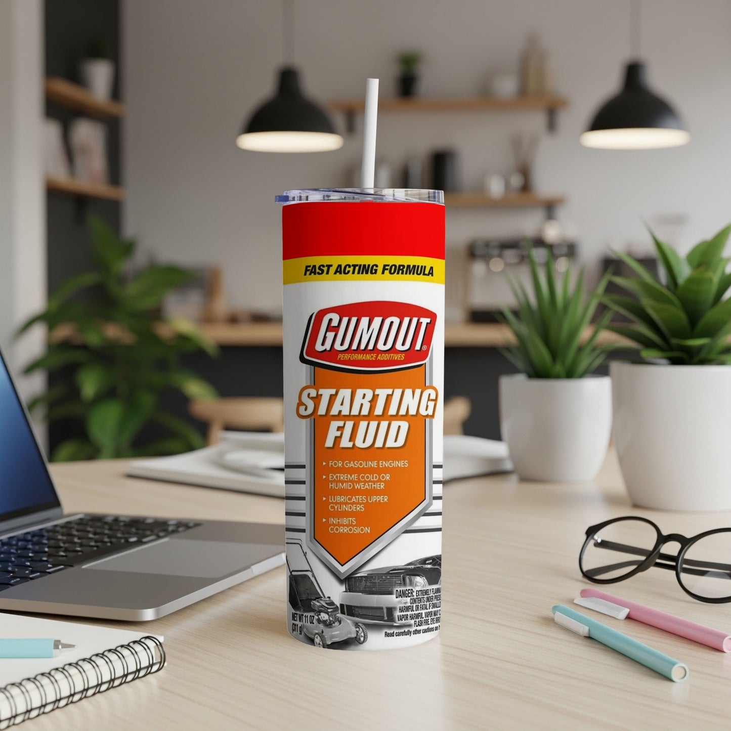 Gumout Starting Fluid can with fuel additives for gasoline engines.