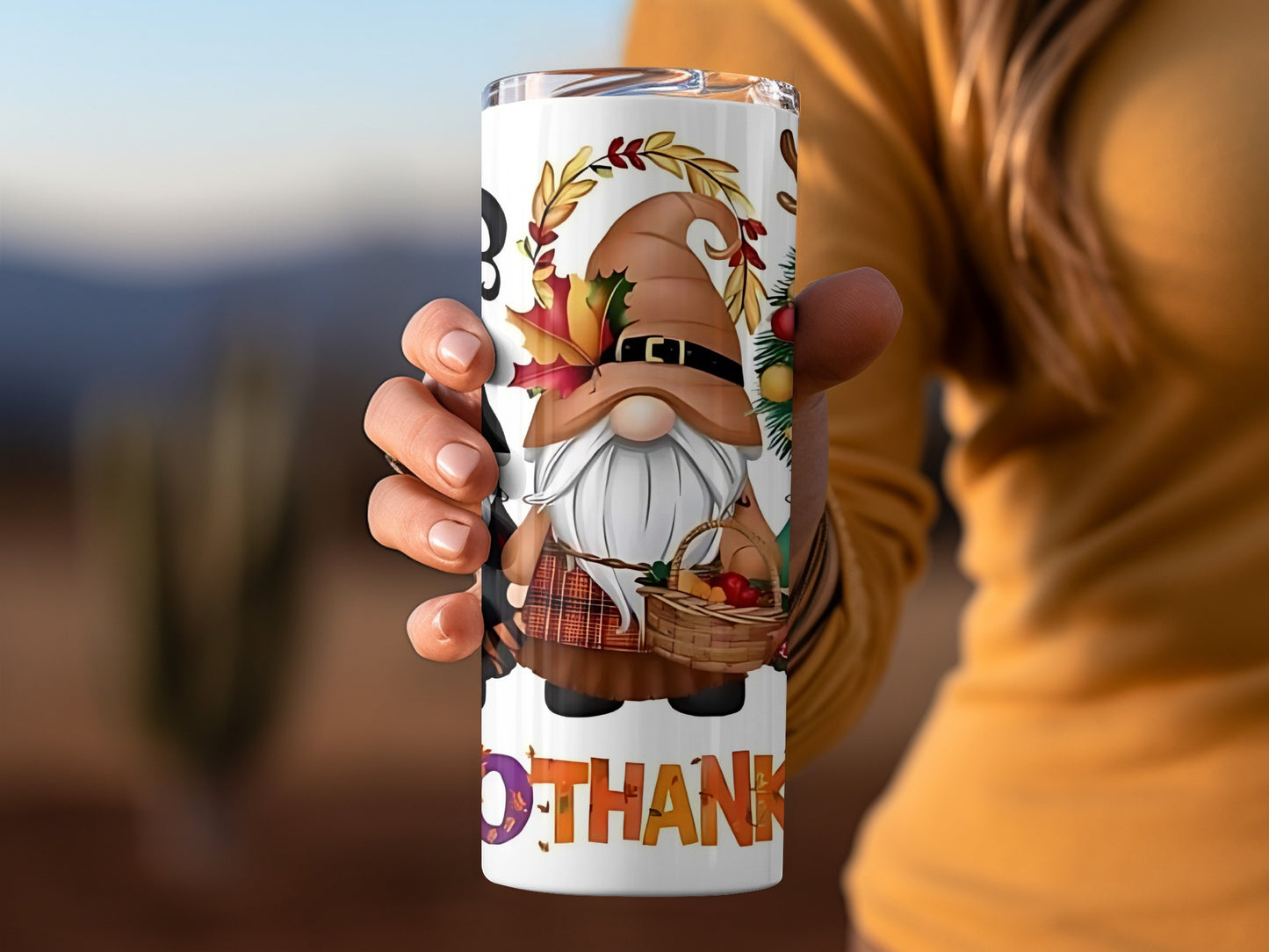 Cute Thanksgiving Gnome Design Tumbler for Holiday Cheers