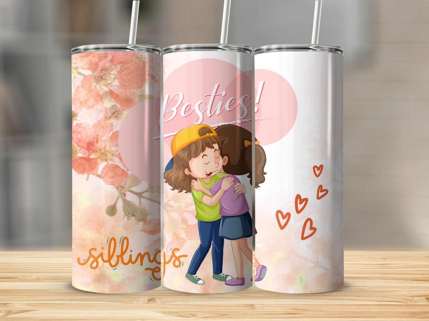 Custom Besties Siblings Friendship Tumbler Cups