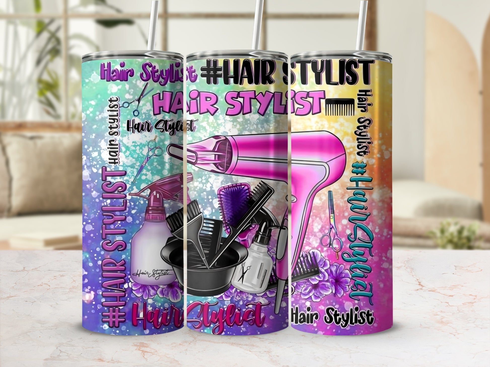 Colorful Hair Stylist Tumbler for Salon Professionals