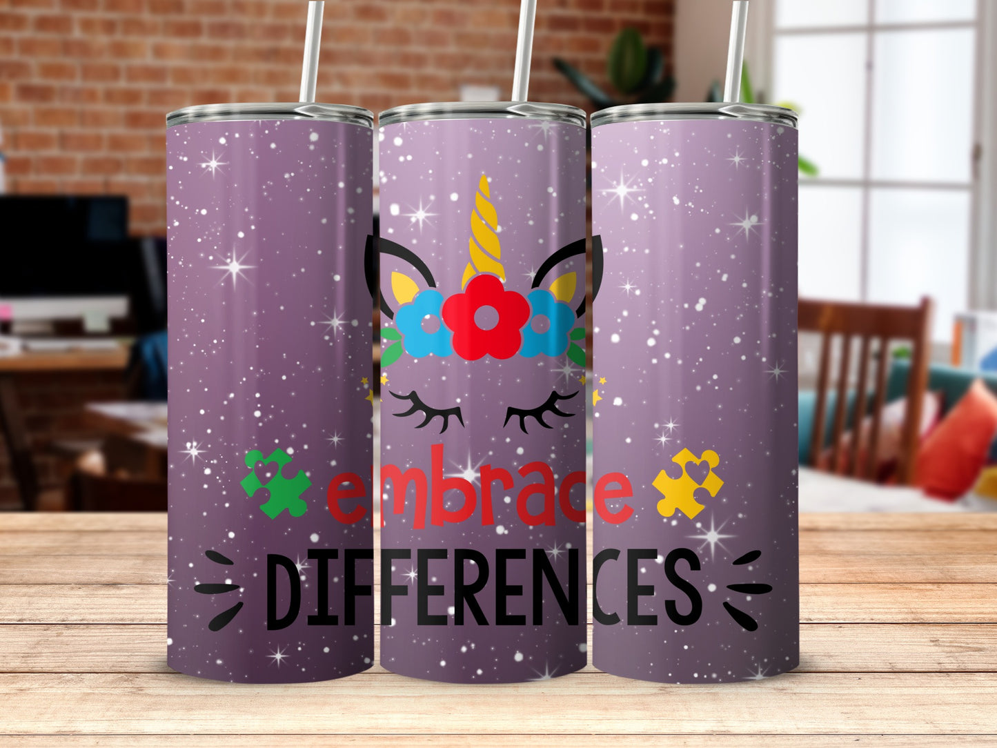 Embrace Differences Unicorn Tumbler product