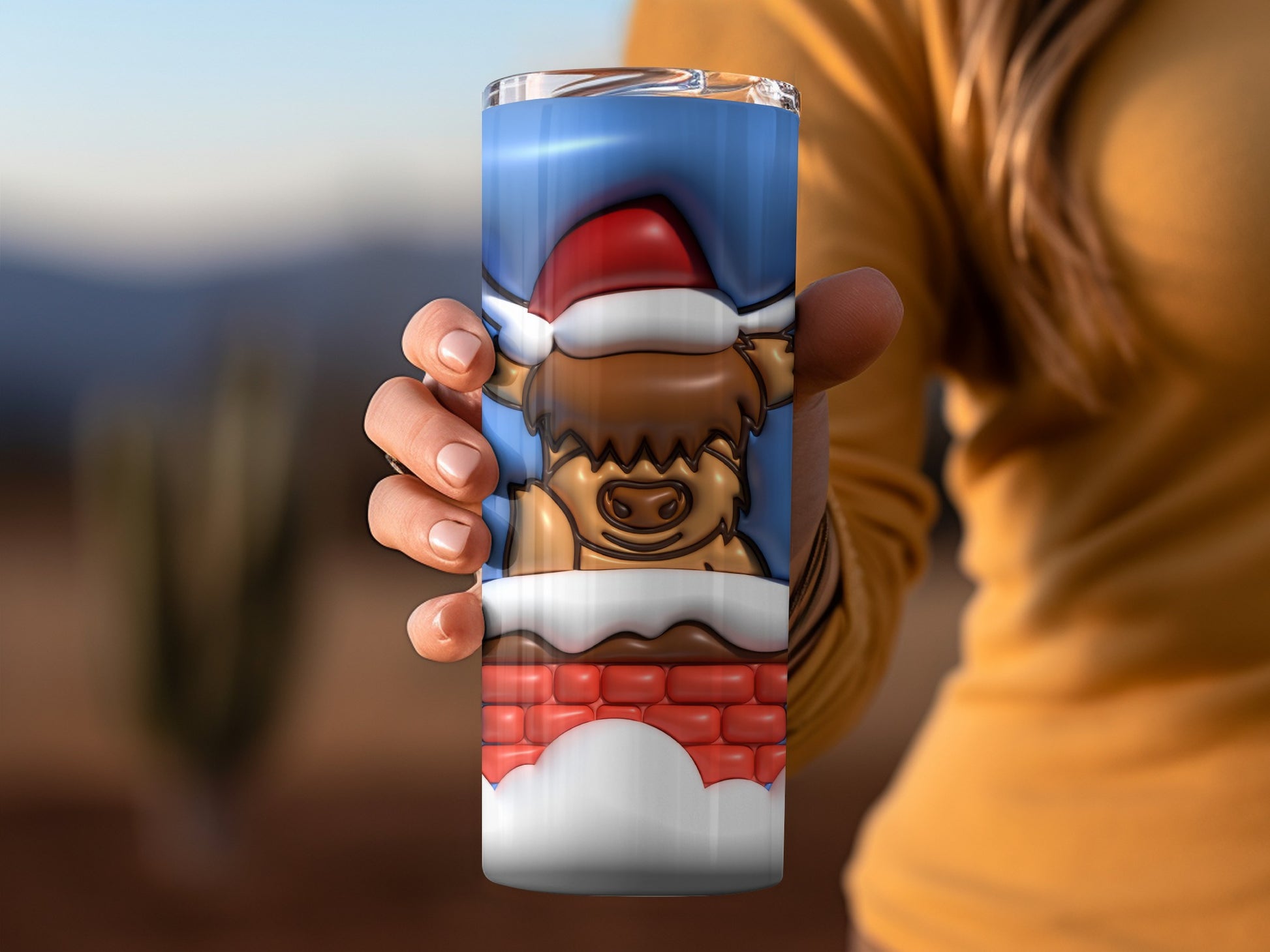 Santa Cheer Christmas Art Tumbler Fun Holiday Gift Cup