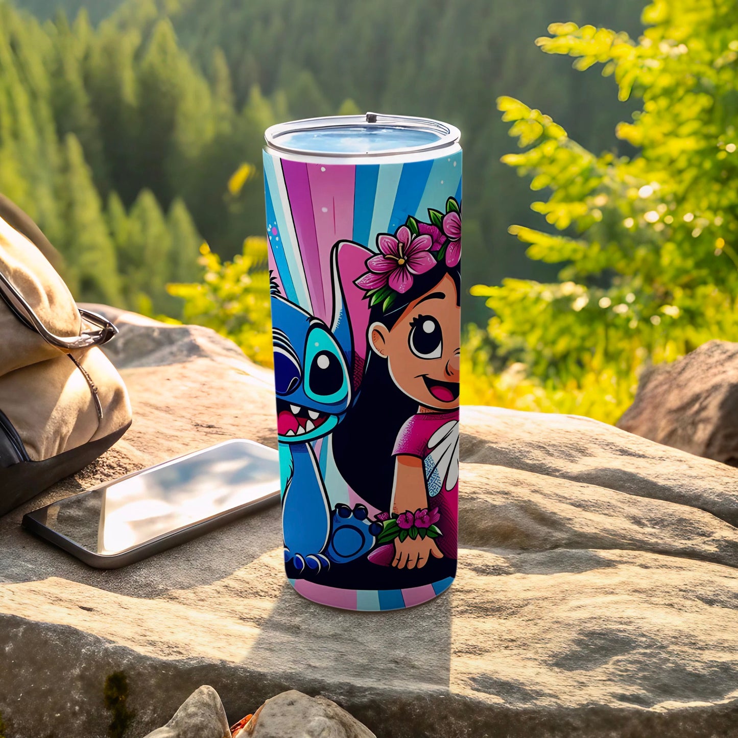 Colorful Character-Themed Tumbler for Outdoor Adventures