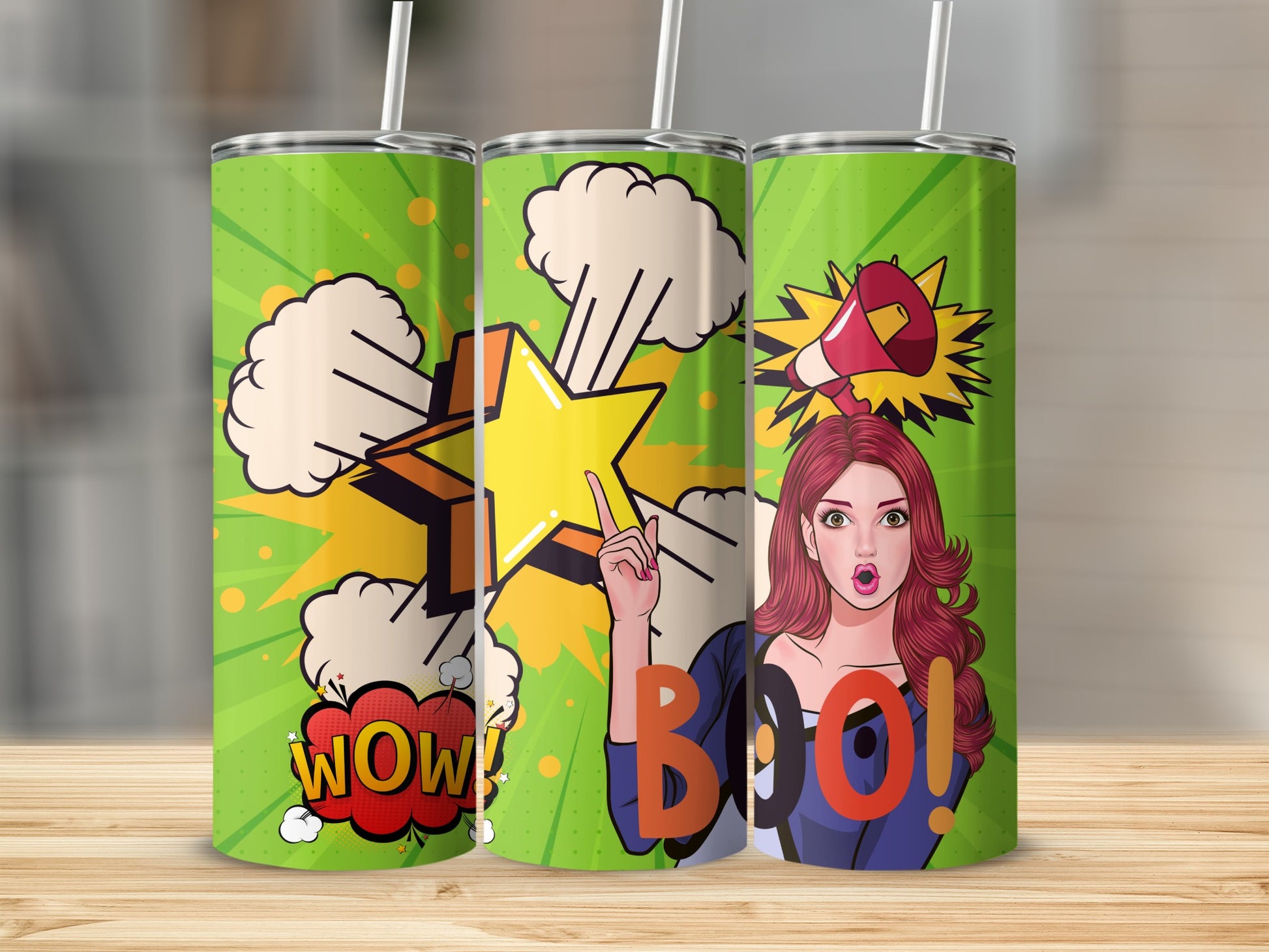 Colorful Comic Pop Art Design Stainless Steel Tumbler