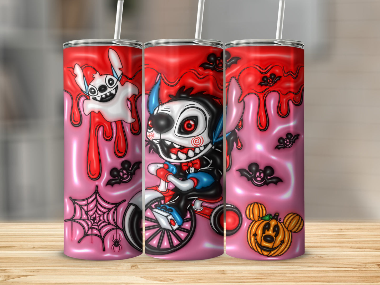 Halloween Horror Themed Skinny Tumbler Cup