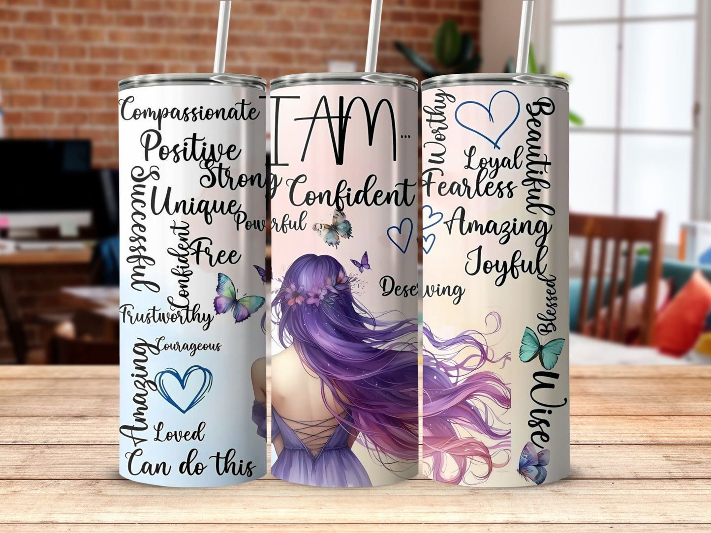 Vibrant Inspirational Design Stainless Steel Tumbler