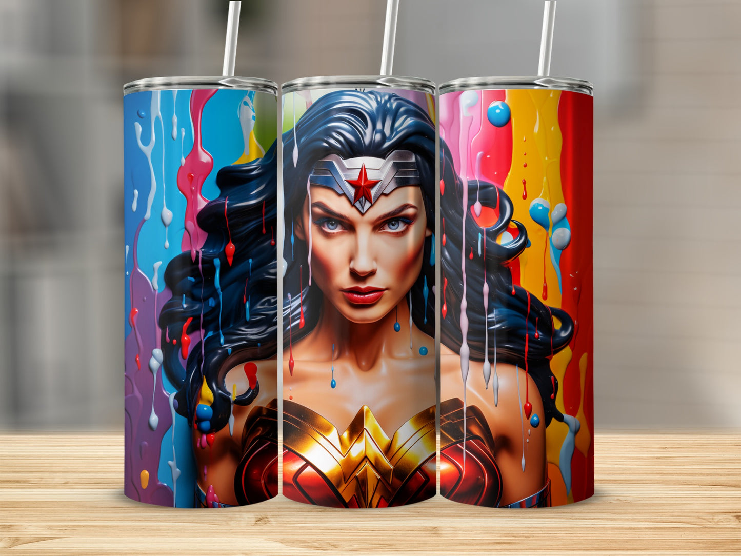Colorful Superhero Art Insulated Tumbler Cups