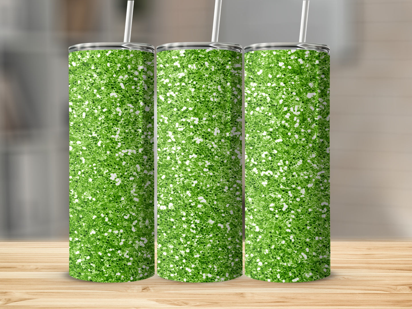 Vibrant Green Glitter Tumbler for Stylish Drinking