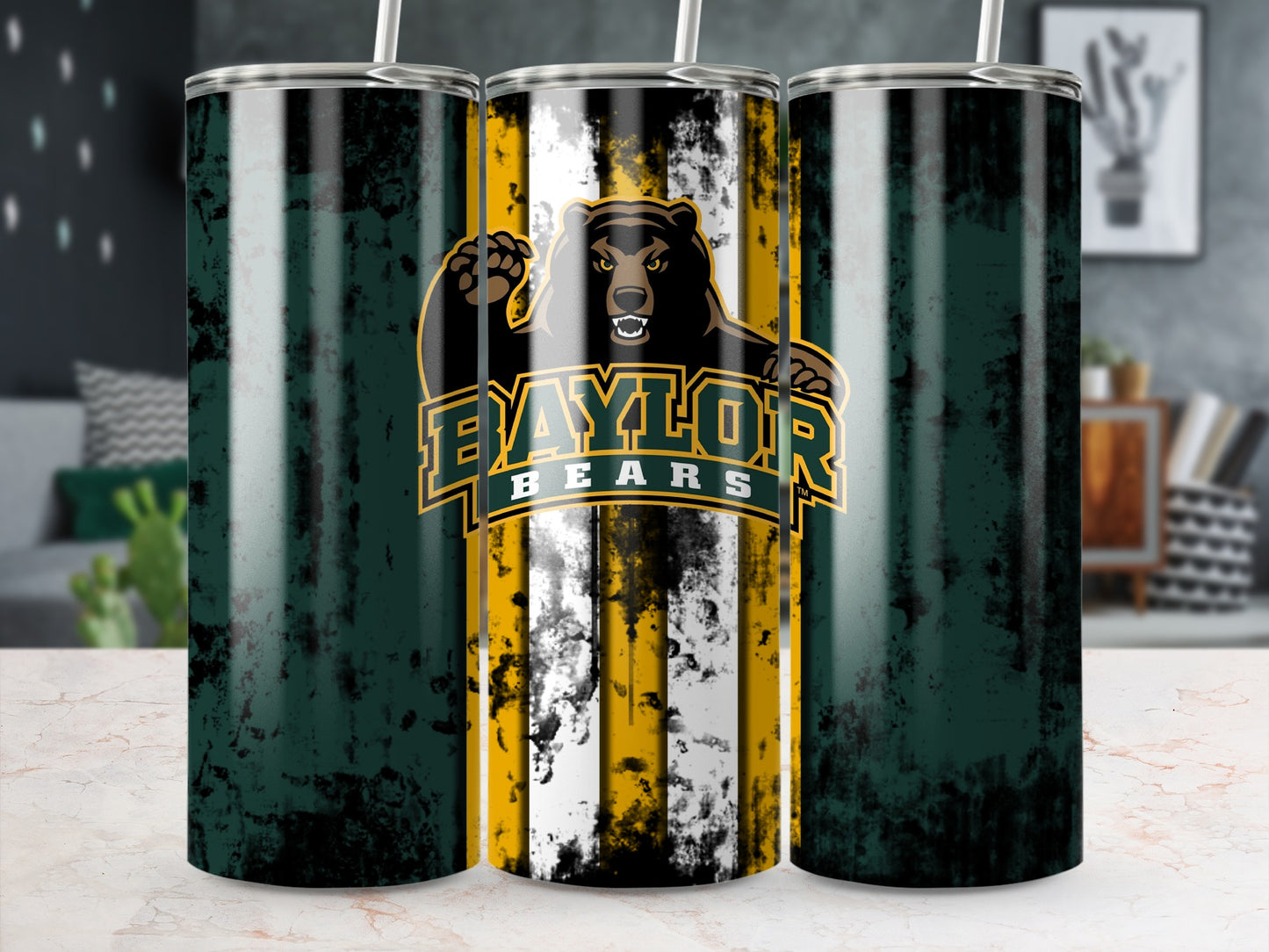 Baylor Bears distressed design insulated tumbler