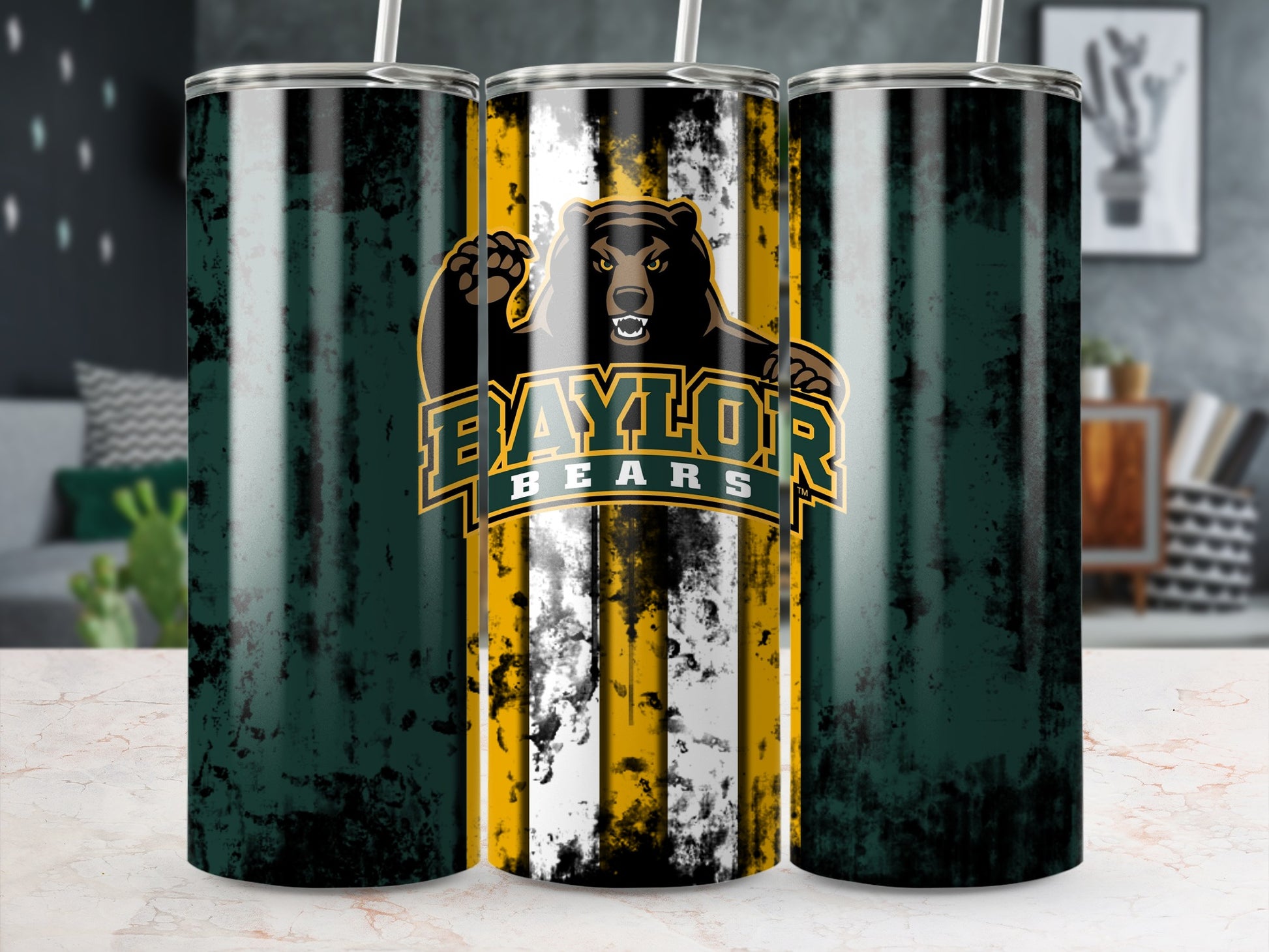 Baylor Bears distressed design insulated tumbler